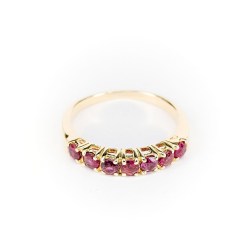Anello Riviere in Oro Giallo e Rubini