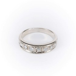 Anello Riviere in Oro Bianco e Diamanti