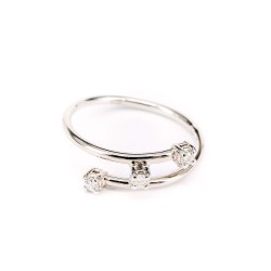 Anello Tipo Trilogy in Oro Bianco E Diamanti